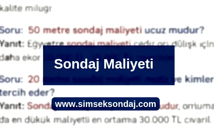 200 Metre Sondaj Maliyeti